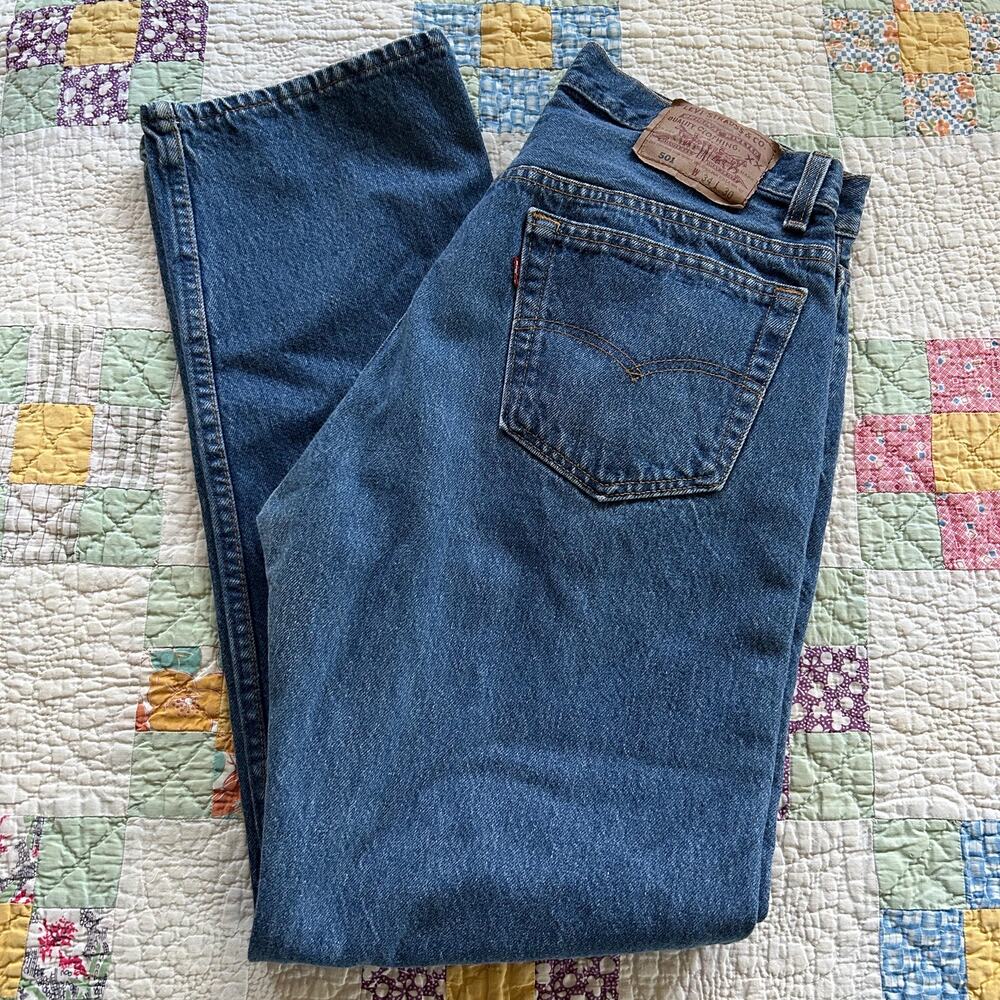 Vintage 80s/90s Levi's 501 Red Tab Button Fly Jeans Made in USA 31 x 29.5